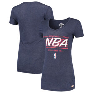 Women's Sportiqe Navy Basketball Essentials Kiera V-Neck T-Shirt
