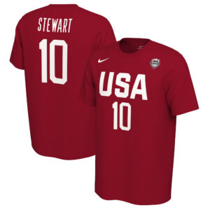 Men's Nike Breanna Stewart Red Women's USA Basketball Name & Number T-Shirt