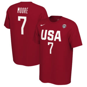 Men's Nike Maya Moore Red Women's USA Basketball Name & Number T-Shirt