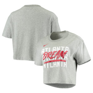 Women's Nike Heathered Gray Atlanta Dream Performance Crop Top T-Shirt