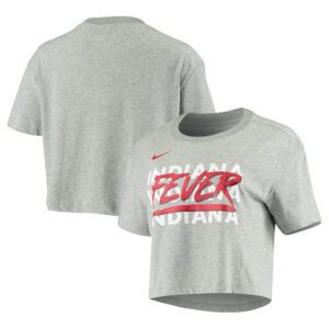 Women's Nike Heathered Gray Indiana Fever Performance Crop Top T-Shirt