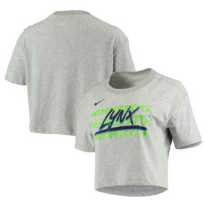 Women's Nike Heathered Gray Minnesota Lynx Performance Crop Top T-Shirt