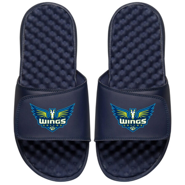 Youth ISlide Navy Dallas Wings Primary Logo Slide Sandals