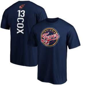 Men's Fanatics Branded Lauren Cox Navy Indiana Fever Playmaker Name & Number T-Shirt