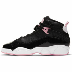 Girls Youth Jordan Brand Black/Pink 6 Rings Shoe