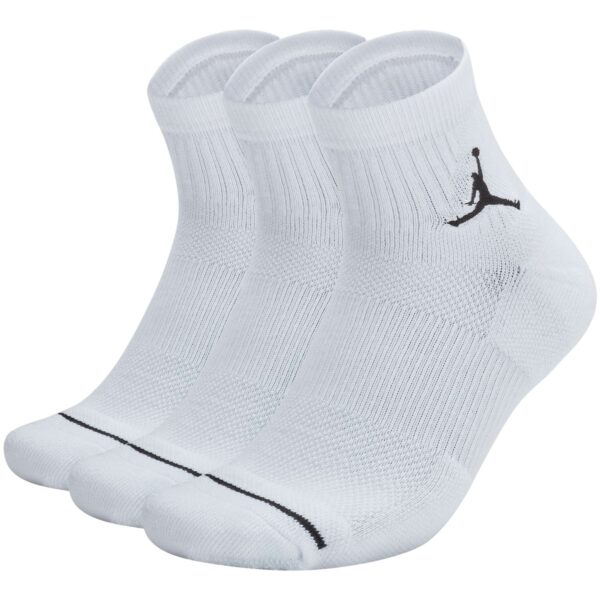 Jordan Brand White Jumpman High-Intensity 3-Pack Quarter-Length Socks Set