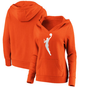 Women's Fanatics Branded Orange WNBA Primary Logo V-Neck Pullover Hoodie