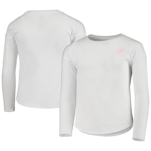 Girls Youth Nike White Air Modern Long Sleeve T-Shirt