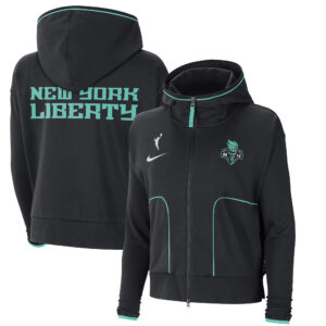 Women's Nike Black New York Liberty Full-Zip Knit Jacket