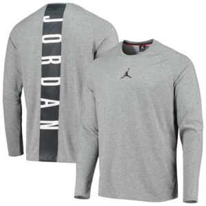 Men's Jordan Brand Heathered Gray 23Alpha Raglan Long Sleeve Tri-Blend Performance T-Shirt