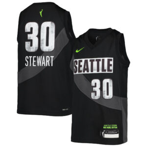 Youth Nike Breanna Stewart Black Seattle Storm Player Jersey - Rebel Edition