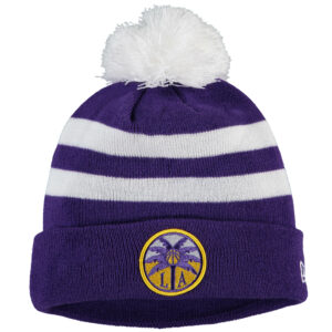 Men's New Era Purple Los Angeles Sparks WNBA Cuffed Knit Hat with Pom