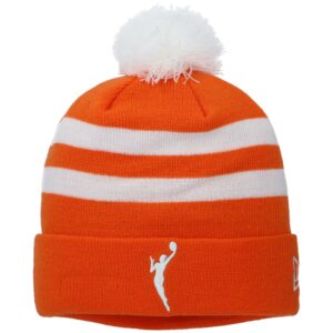 Men's New Era Orange WNBA Cuffed Knit Hat with Pom