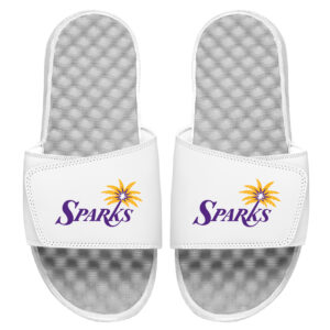 Men's ISlide White Los Angeles Sparks Wordmark Slide Sandals