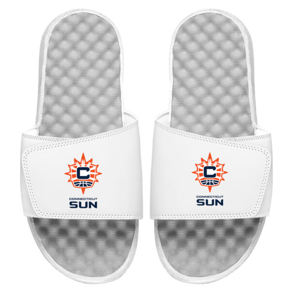 Youth ISlide White Connecticut Sun Logo Slide Sandals
