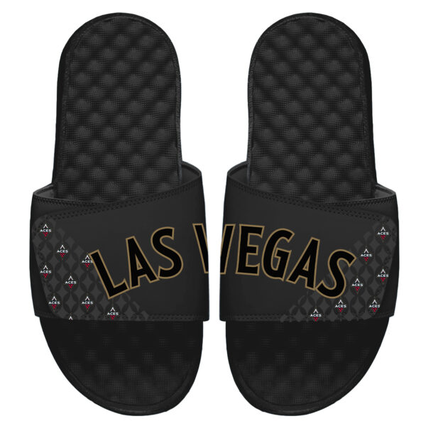 Men's ISlide Black Las Vegas Aces Alternate Jersey Slide Sandals