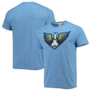 Women's Homage Cyan Dallas Wings Tri-Blend Logo T-Shirt