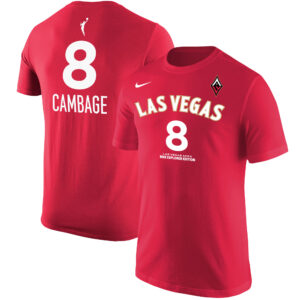 Men's Nike Liz Cambage Red Las Vegas Aces Explorer Edition Name & Number T-Shirt